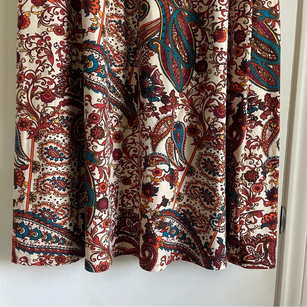 Cato Paisley Maxi Skirt Womens Size Large Multicolor‎ Stretch Soft Jersey Fall - Picture 4 of 9